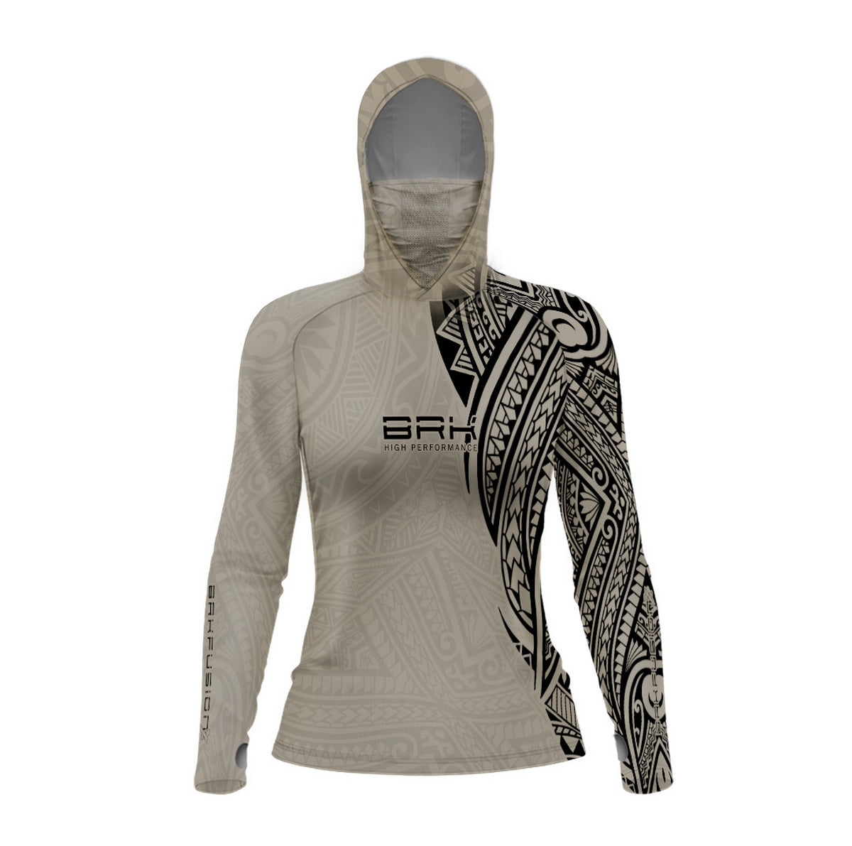 Camisa FusionX Feminina Maori Tribal Areia BRK com Proteção Solar UV50+