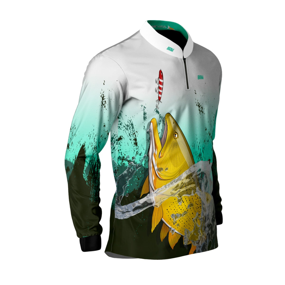 Camisa de Pesca Brk Dourado e Isca com Proteção Solar UV50+