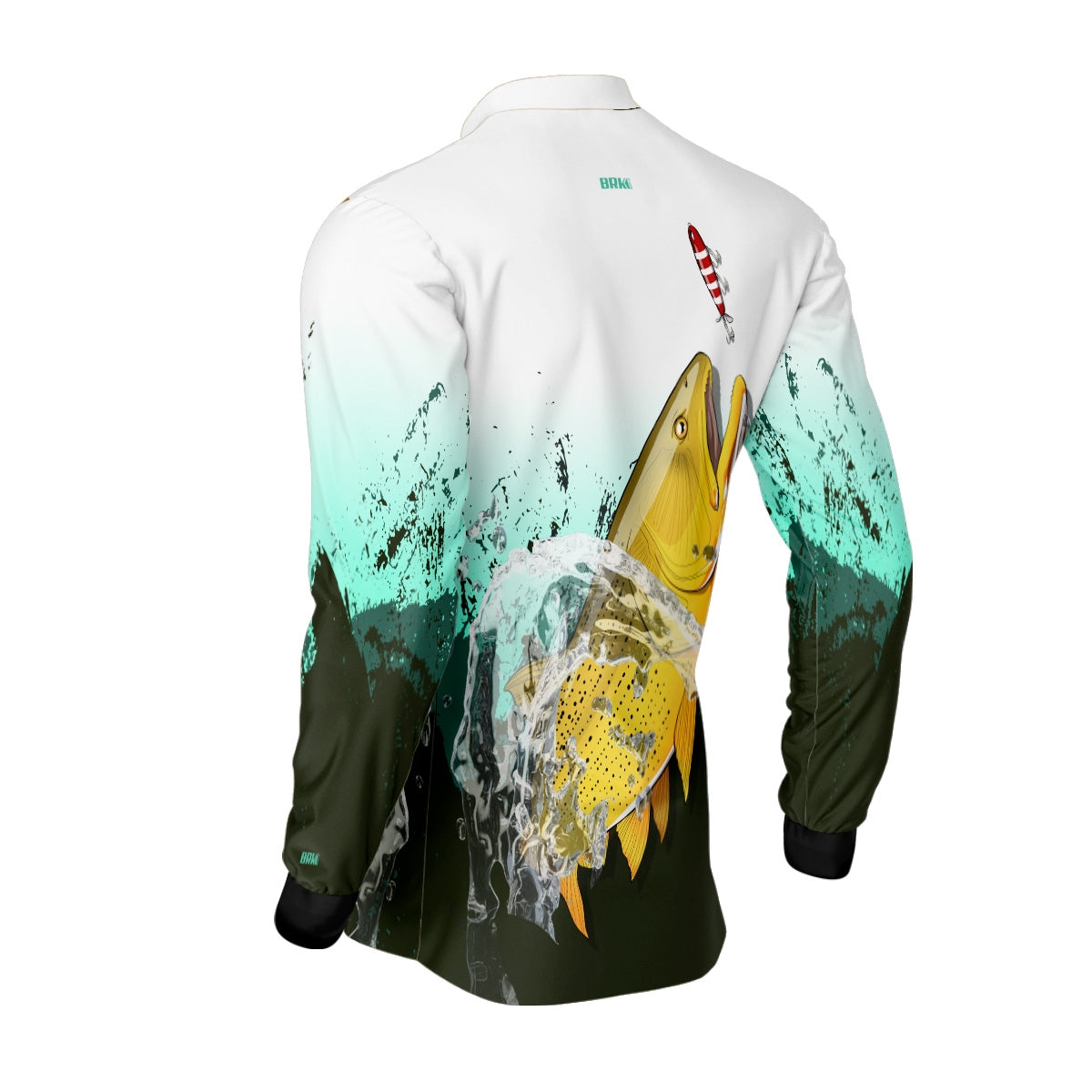 Camisa de Pesca Brk Dourado e Isca com Proteção Solar UV50+