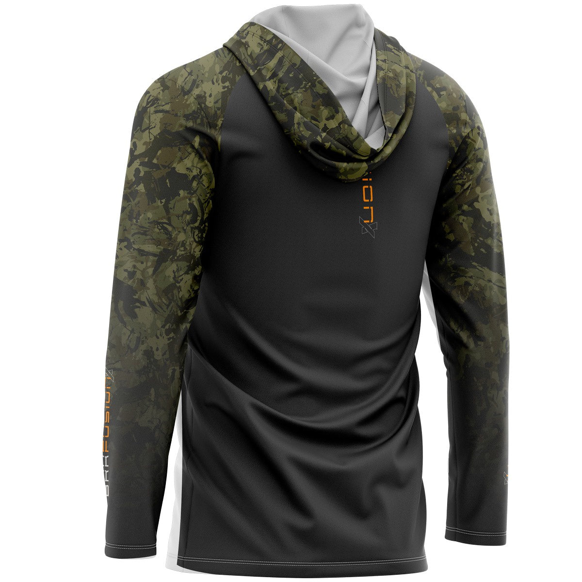 Camisa FusionX Brk Camuflada Verde Preto Capuz e Proteção UV50+