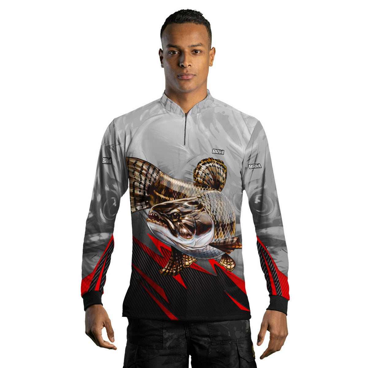 Camisa de Pesca Brk Traíra Cinza com Proteção UV50+