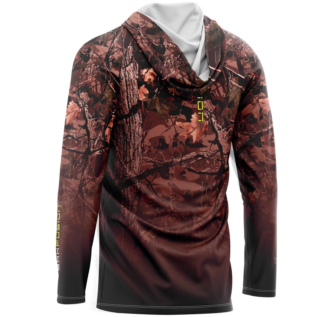 Camisa FusionX Brk Hunter Camuflada Galhos Marrom com Capuz e Proteção UV50+