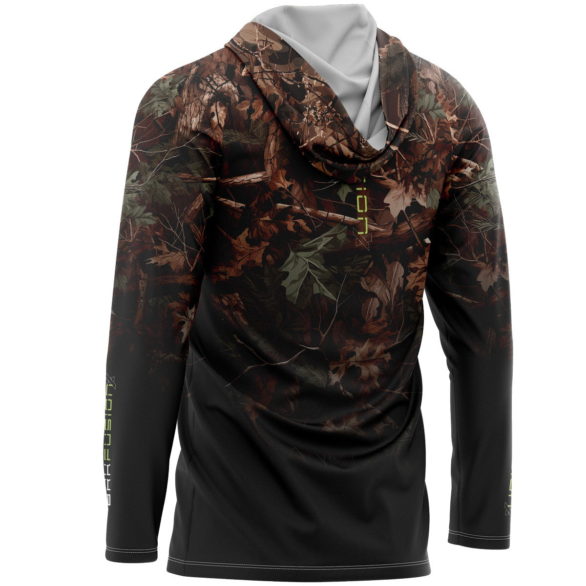 Camisa FusionX Brk Hunter Camu Floresta Preta com Capuz e Proteção UV50+