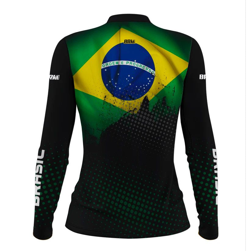 Camisa Agro Feminina Brk Brasil com Proteção Solar UV50+