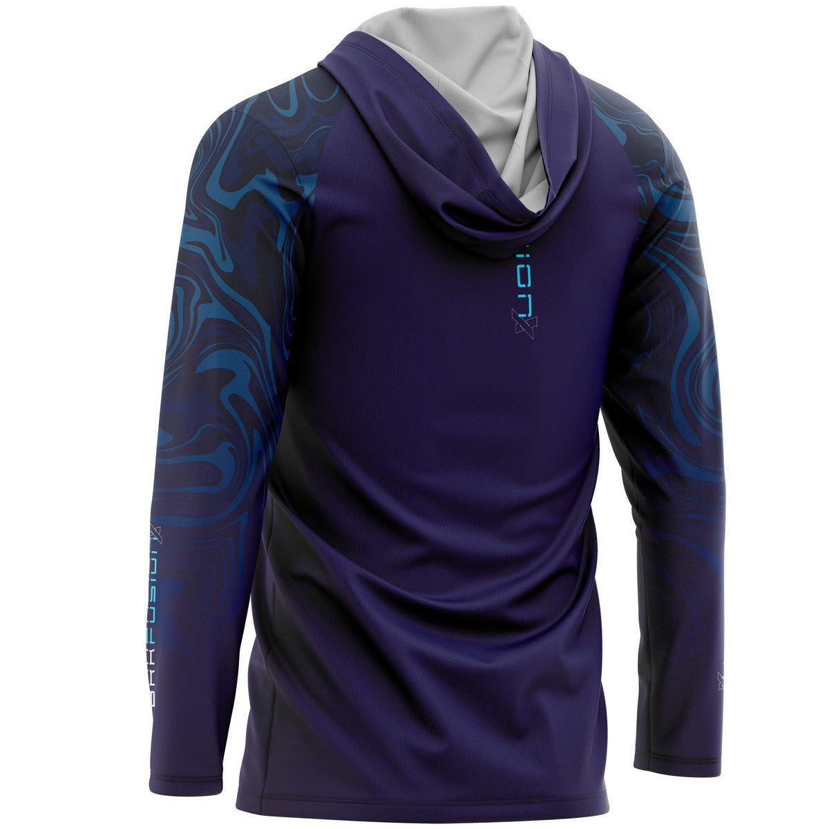 Camisa FusionX Brk Camo Distorções Azul com Capuz e Proteção UV50+